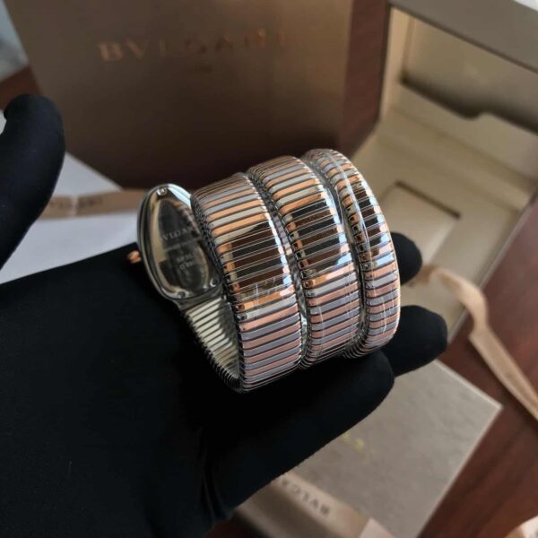 Inspired By Bvlagri Rose-Gold Stainless Steel Diamond Serpenti Tubogas Womens Watch