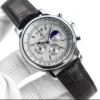 Mens Watch-Fashion Moon Phase Watch with Leather Strap