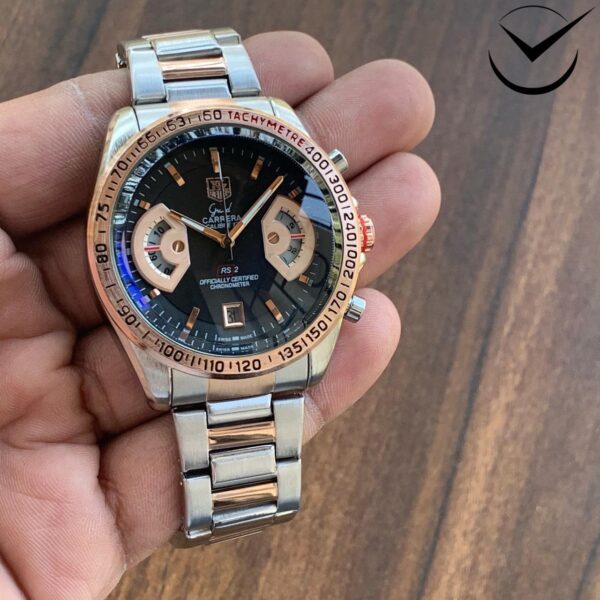 Inspired By Heuer Grand Carrera Calibre 17 Black Dial Men Watch