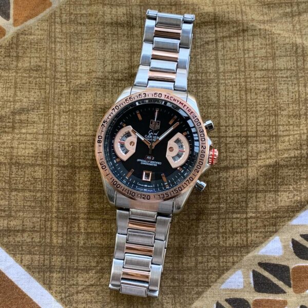 Inspired By Heuer Grand Carrera Calibre 17 Black Dial Men Watch