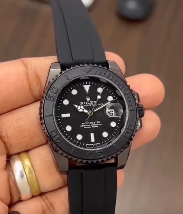 Inspired By Rolex Men's Quartz Watch - Yacht Master Style - Black Combination